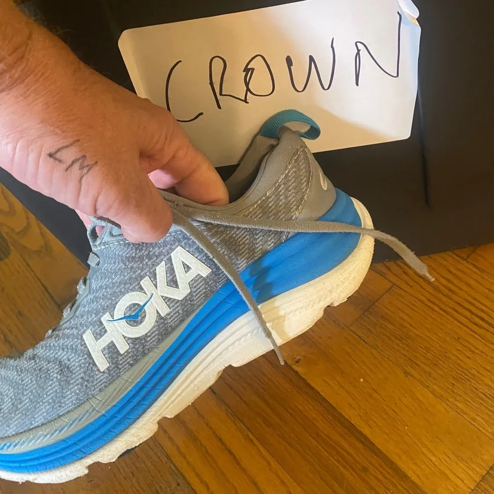 Hoka Gaviota 5 Running Shoes Mens 8.5 D Grey Blue Stability Sneaker 1127929 LDVB